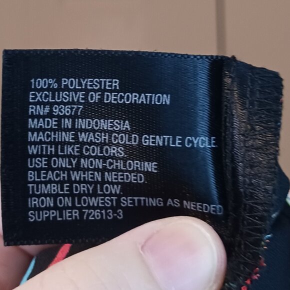 #77 3/$18 - Worthington Black/Orange Button Down Short Sleeve Top Size S - Picture 4 of 6